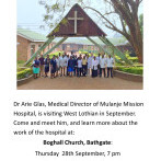Dr. Glas, Medical Director of Mulanje Mission Hospital, Malawi, visit